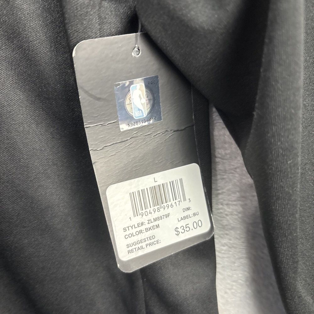 NWT Men NBA 1/4 Zip Pullover Sweatshirt Size  Large Black/ Gray - Picture 3 of 9